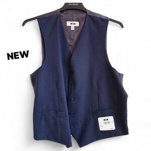 XXL Blue Suit Vest Mens Joseph Abboud New Nwt Marzotto Wool Super 100s Navy Size
